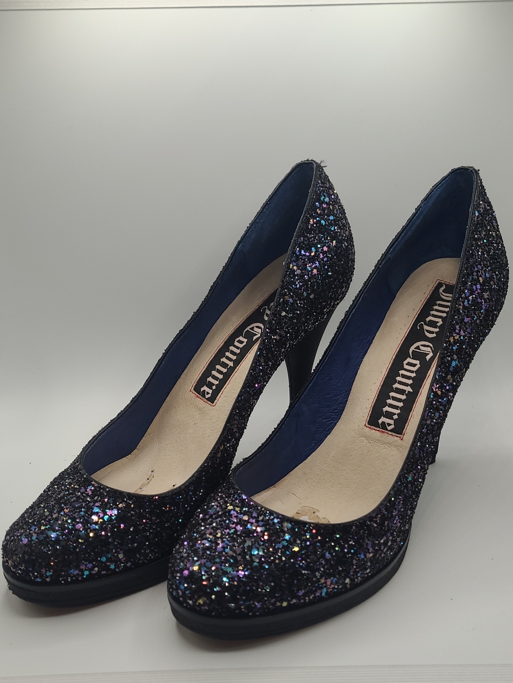 Juicy Couture Navy & Black Multi-Glitter High Heel Pumps
